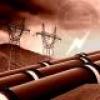 Image of electrical power lines and gas pipelines.
